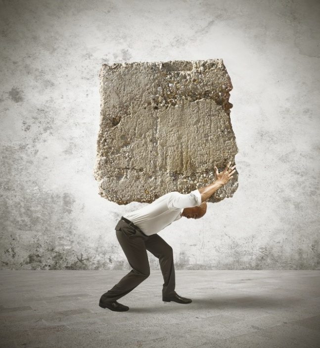 Stress of a businessman Motivation bis Rente durchhalten